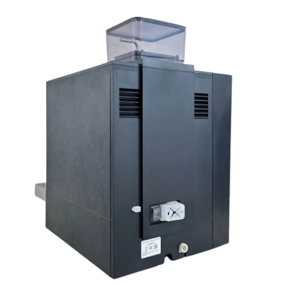 Rear view of Bestir BM50 bean-to-cup coffee machine with power switch and vents.