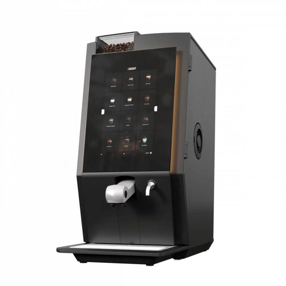 Right side view of the Bravilor Esprecious 12 Bean to Cup Coffee & Espresso Machine with 2 Instant Canisters