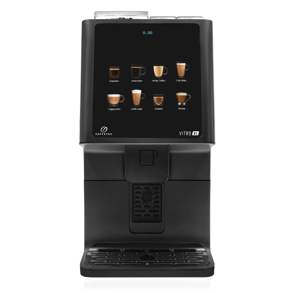 Coffetek Vitro S1 EVO espresso coffee machine front view with touchscreen