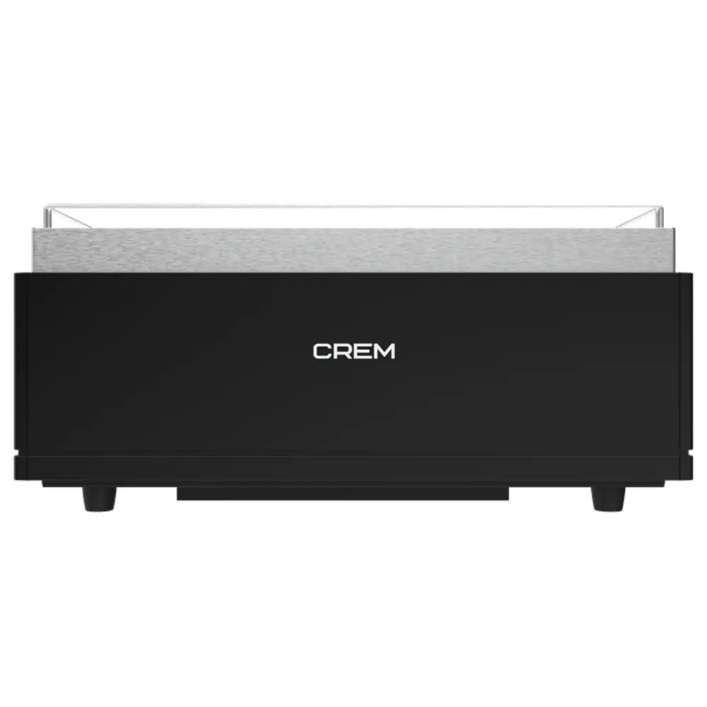 Rear view of the CREM EX2 commercial machine, showing the CREM logo and chrome paneling.