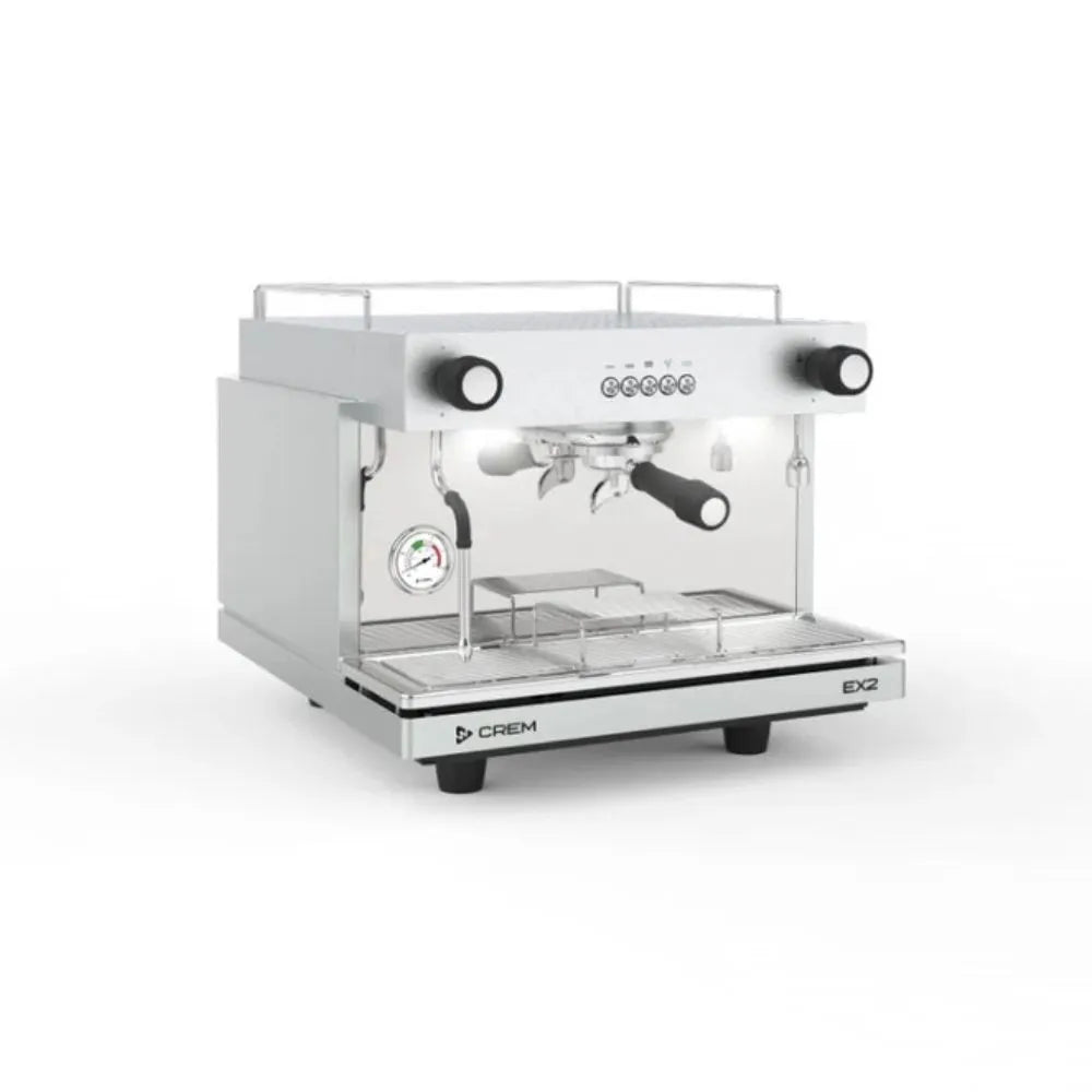 Side view of the CREM EX2 Mini 1 Group espresso machine with 6L boiler