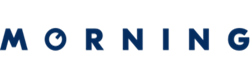 Logo of 'Drink Morning' with a blue colour scheme on a transparent background