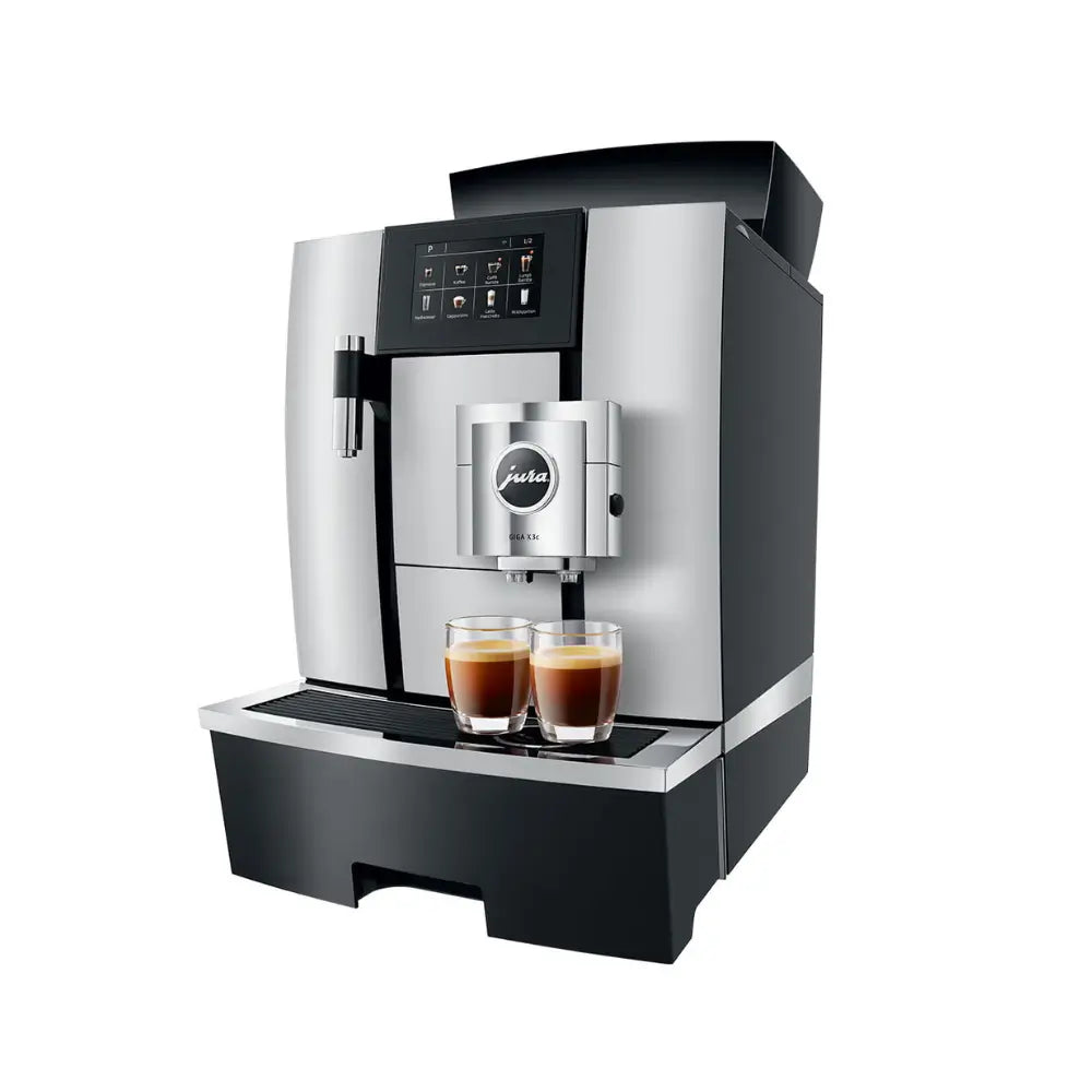 Angled side view of Jura Giga X3c automatic coffee machine