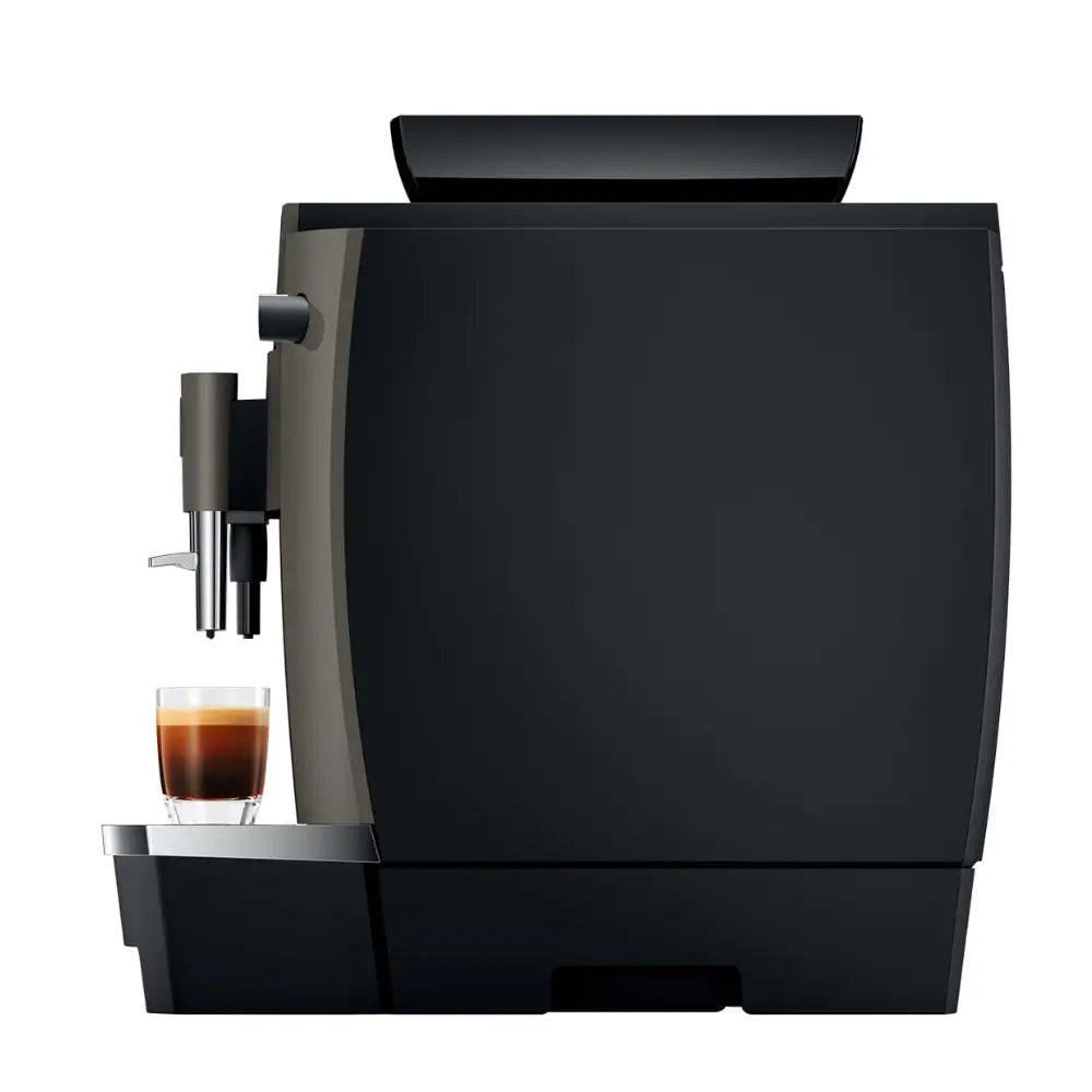 Opposite side view of the Jura W4 automatic coffee maker product shot.