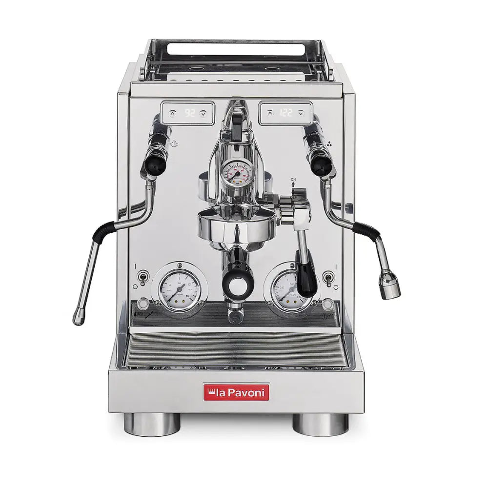 Angled view of the La Pavoni Botticelli Specialty semi-professional espresso machine.