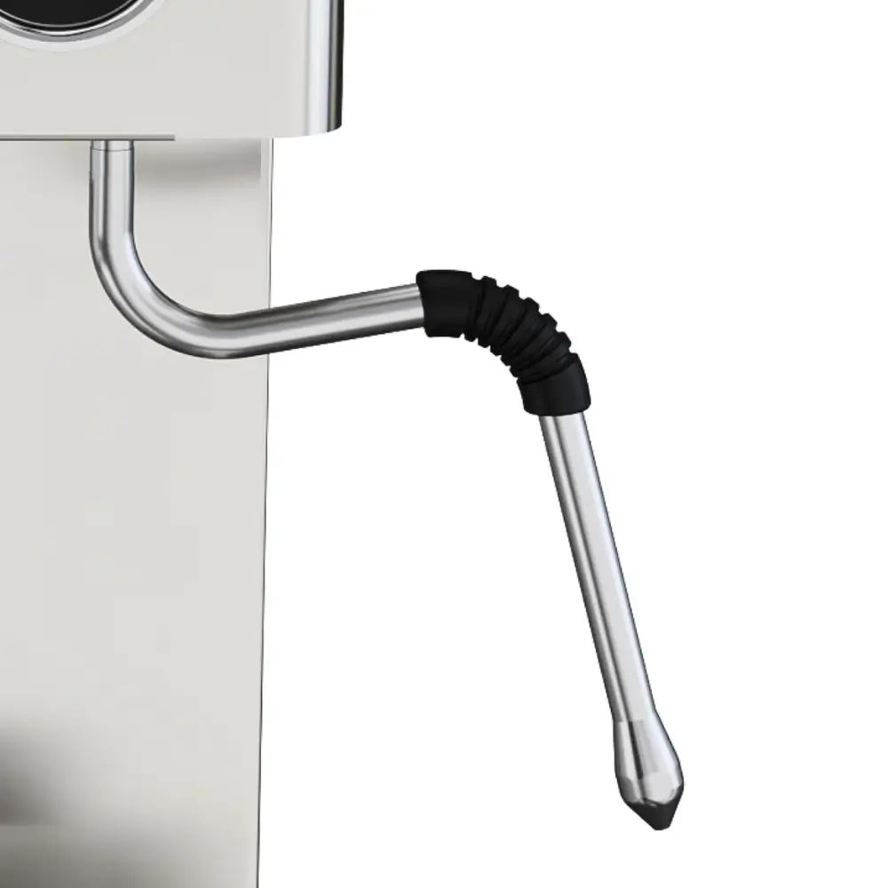 A close-up of the professional steam wand on the Lelit Kate, used for milk frothing.