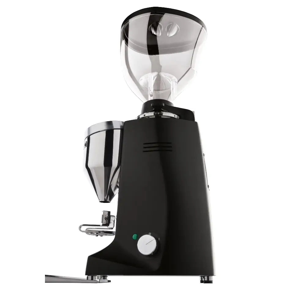 Left side view of Mazzer Major V Electronic grinder showing control knob and hopper