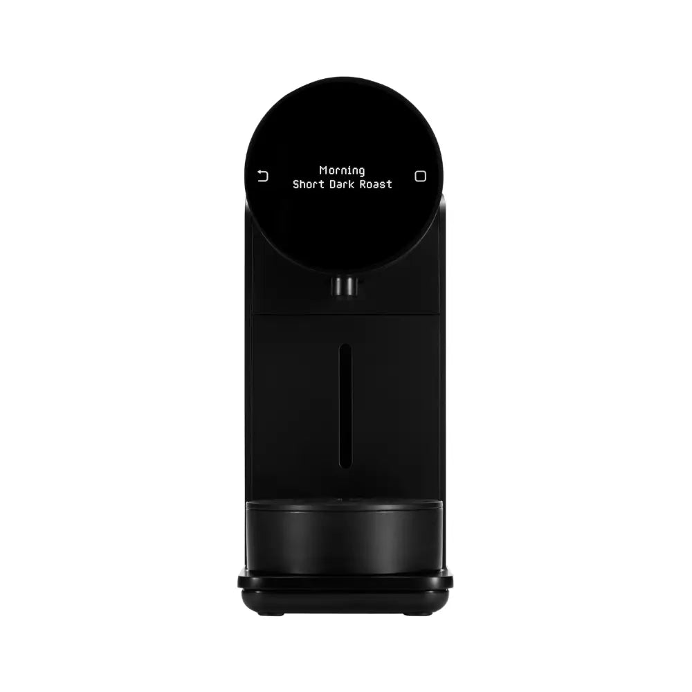 Morning Coffee Machine 220v front view with digital display showing brewing mode.