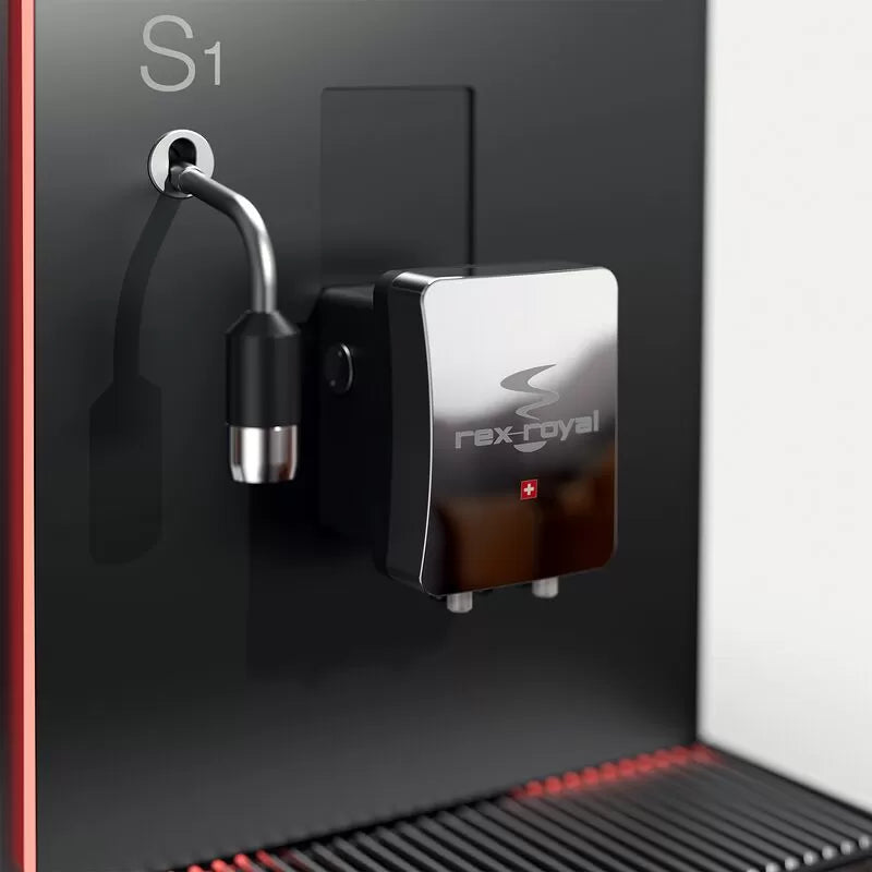 Side view of the Rex-Royal S1 coffee spout with water outlet