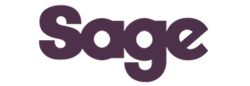 Sage logo in purple on a transparent background