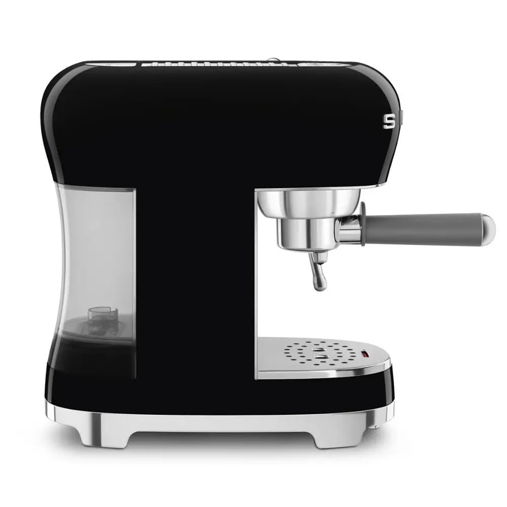 Right side profile of the SMEG ECF02 highlighting the compact body and stainless steel base.