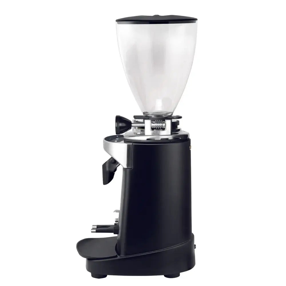Side profile of the Ceado E37SL espresso grinder showing its ergonomic inclination and robust metal housing.