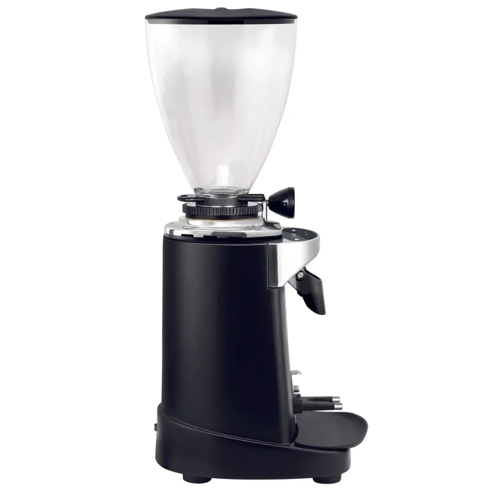 Side profile of the Ceado E37SL espresso grinder showing its ergonomic inclination and robust metal housing.