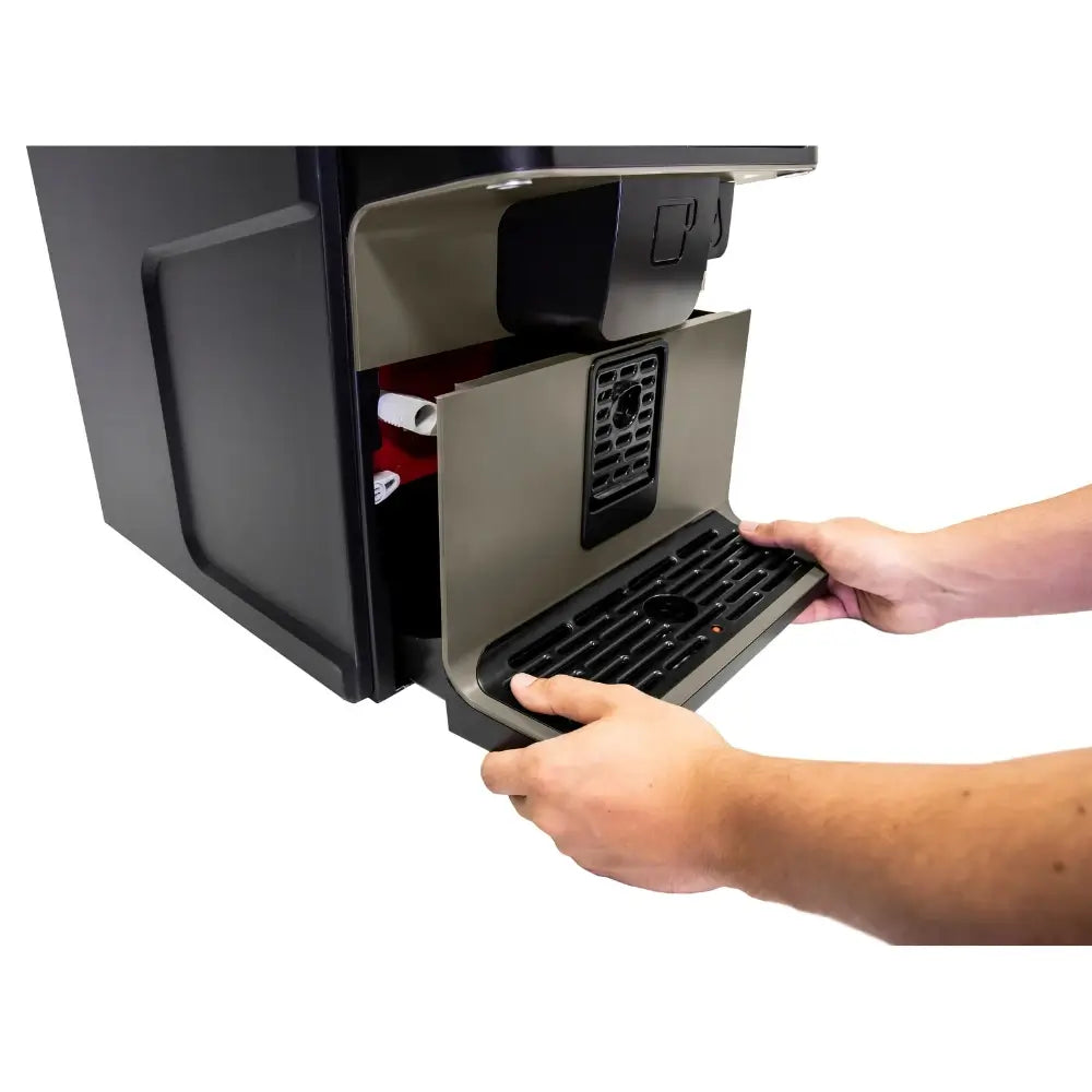 Side view of the Coffetek Vitro X1 coffee machine with the drip tray