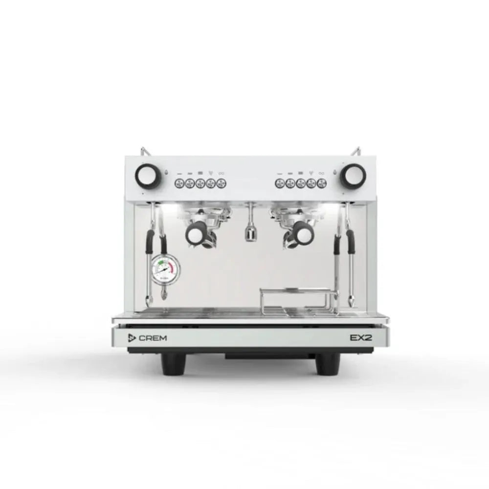 Front view of the CREM EX2 2 Group Mini espresso machine