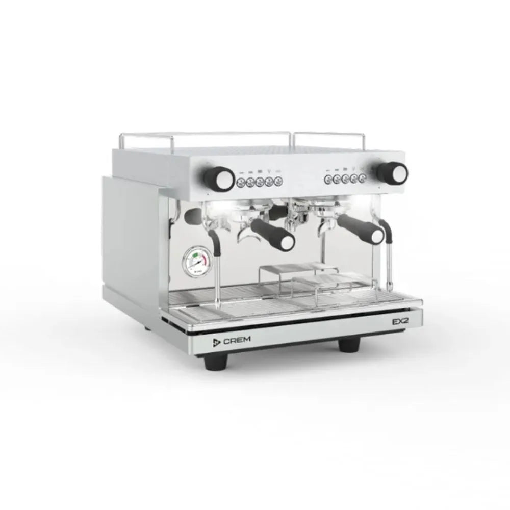 Angled view of the CREM EX2 2 Group Mini espresso machine