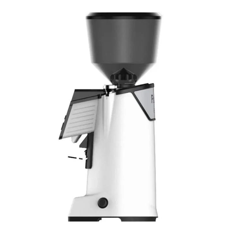 Right view of CREM Pulse 75 on-demand high-speed coffee grinder with digital display in white finish