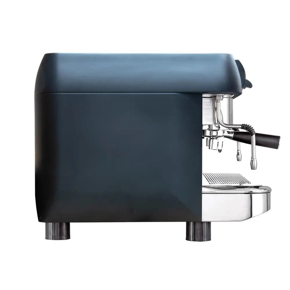 Side view of the black Iberital New PID 2 Group professional espresso machine.