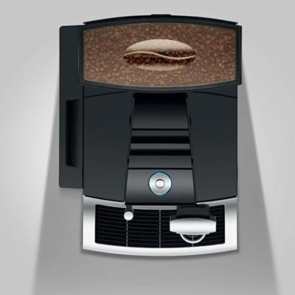Top view of Jura Giga X3 automatic coffee machine showing bean hopper