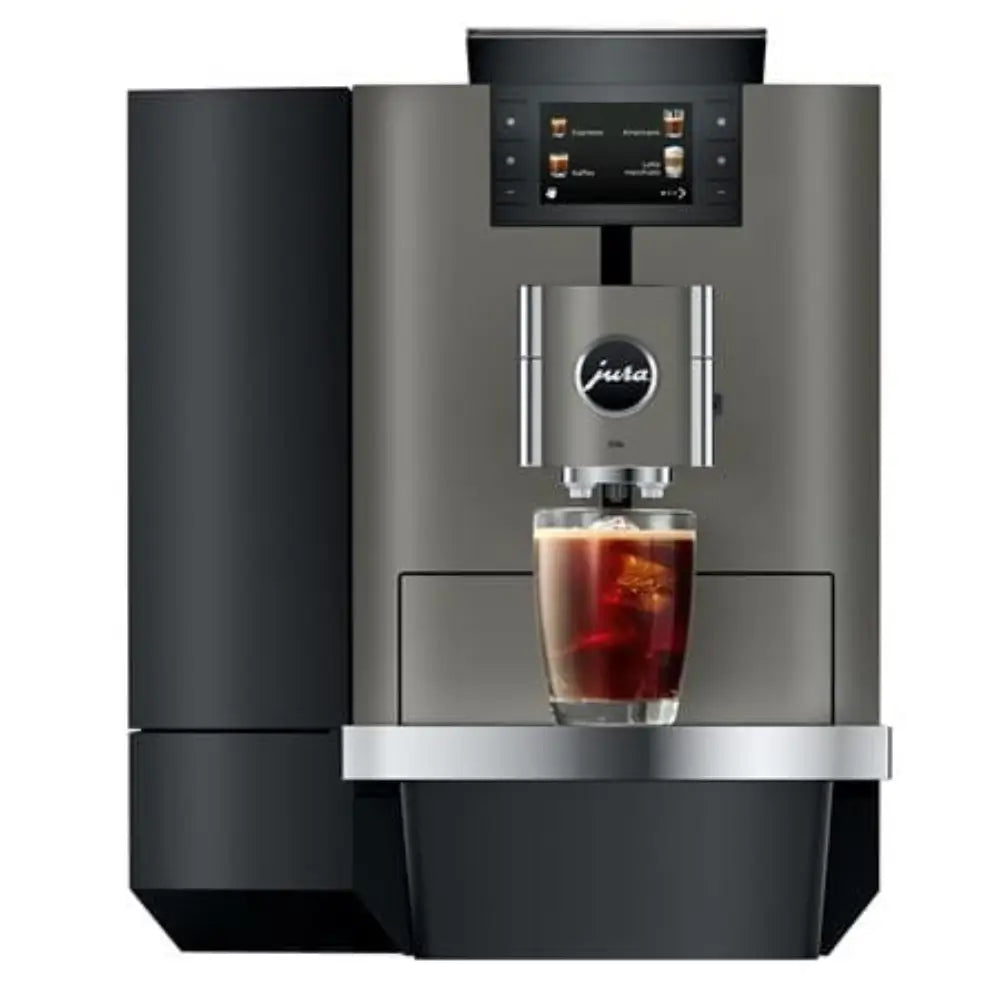 Jura X10c professional coffee machine front view brewing an Americano.