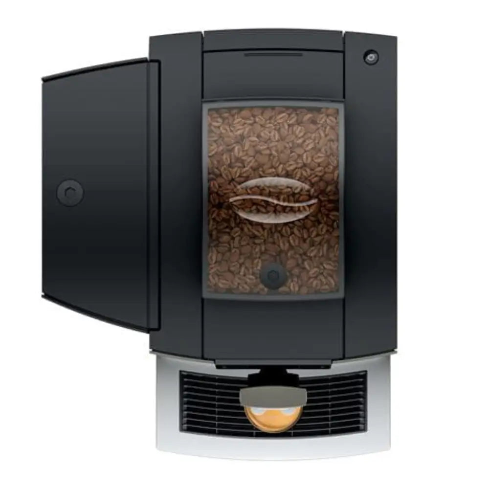 Close-up of the bean hopper on the Jura X4 coffee machine.