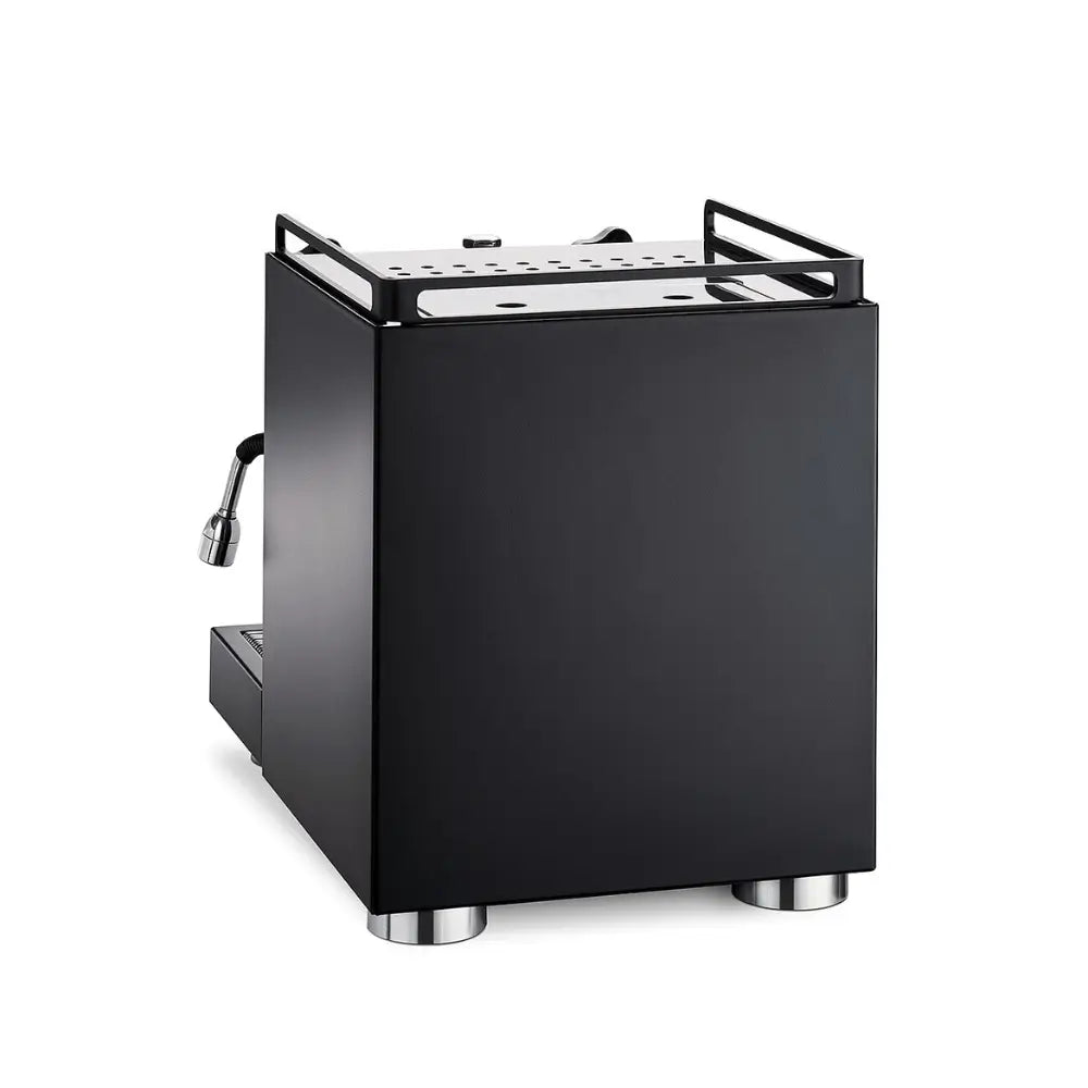 Rear view of the black La Pavoni Cellini Classic semi-automatic espresso machine.