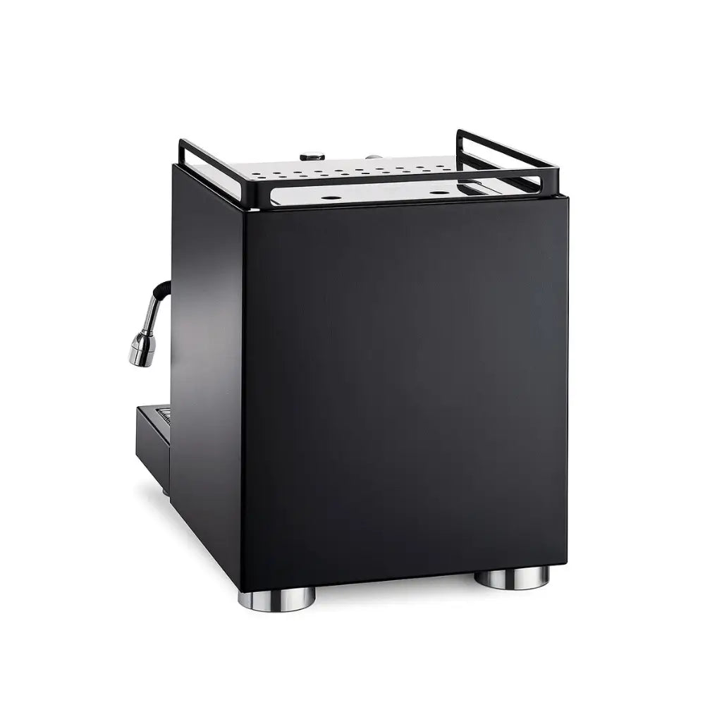 Rear view of the black La Pavoni Cellini Evolution semi-automatic espresso machine.