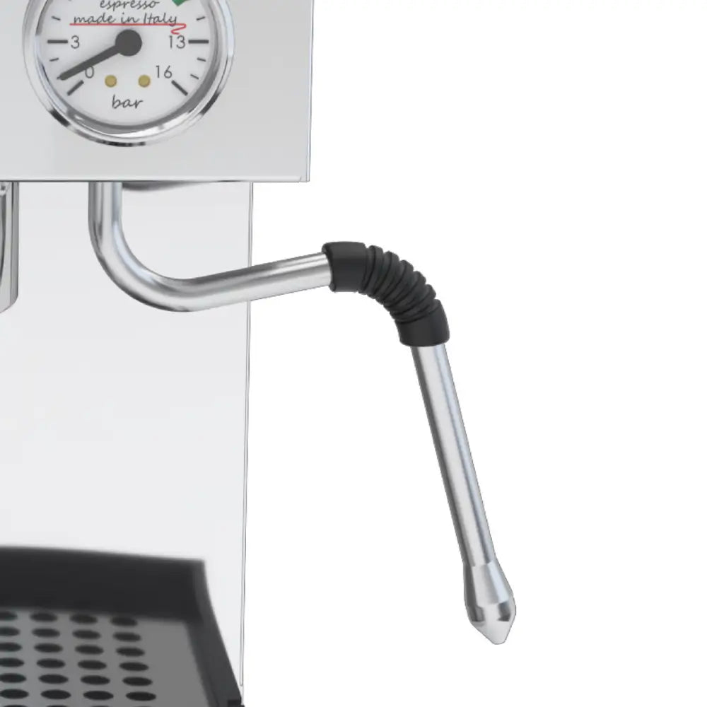 Close-up of the Lelit Anna's stainless steel steam wand for frothing milk.