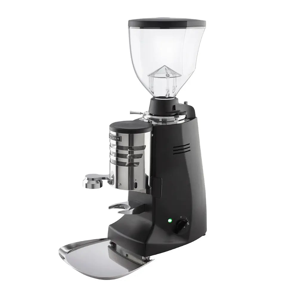 Angled view of Mazzer Major V Automatic Grinder 220V with large hopper