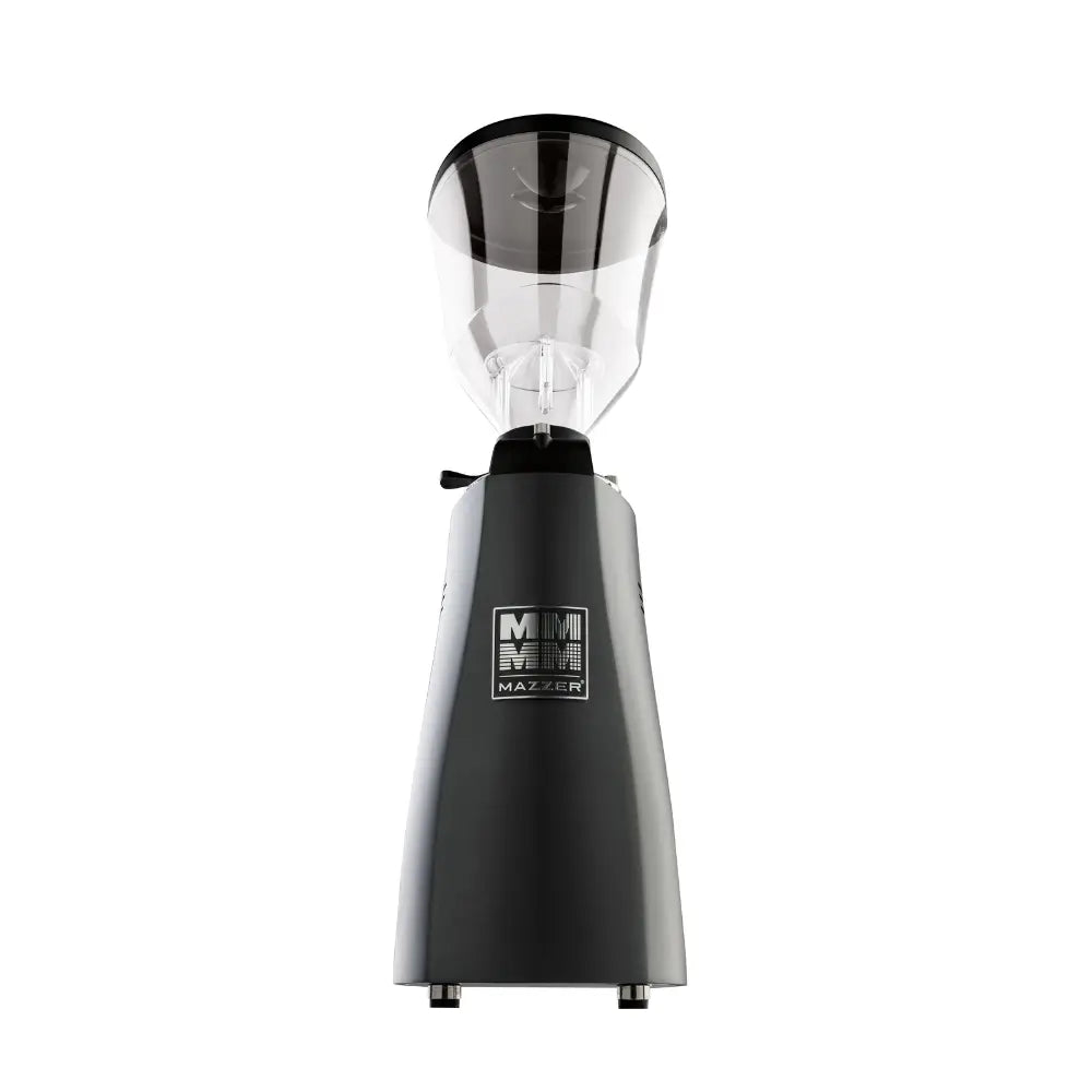 Back view of Mazzer Major V Automatic Grinder 220V with hopper and logo