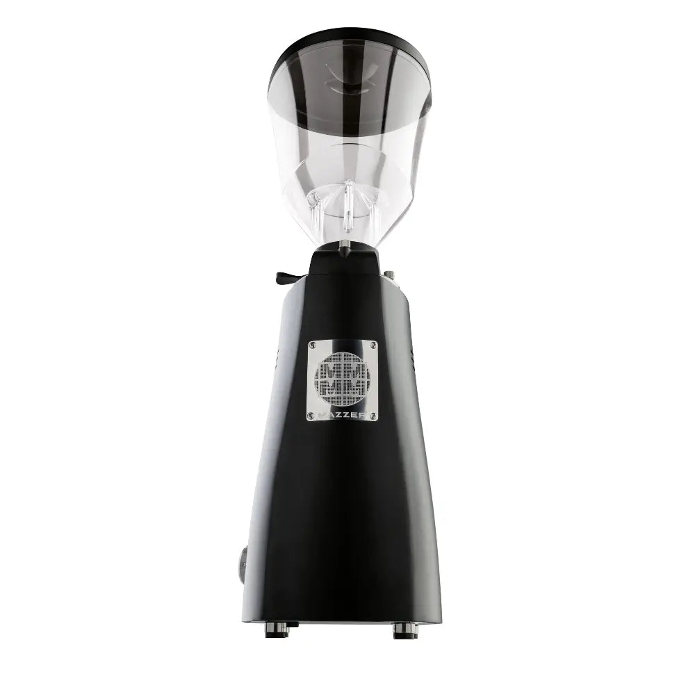 Back view of Mazzer Major V Electronic espresso grinder with Mazzer logo
