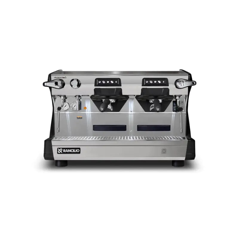 The Rancilio Classe 5 USB Tall 2 Group automatic commercial espresso machine in Anthracite Black, ideal for busy cafes and featuring Steady Brew technology.