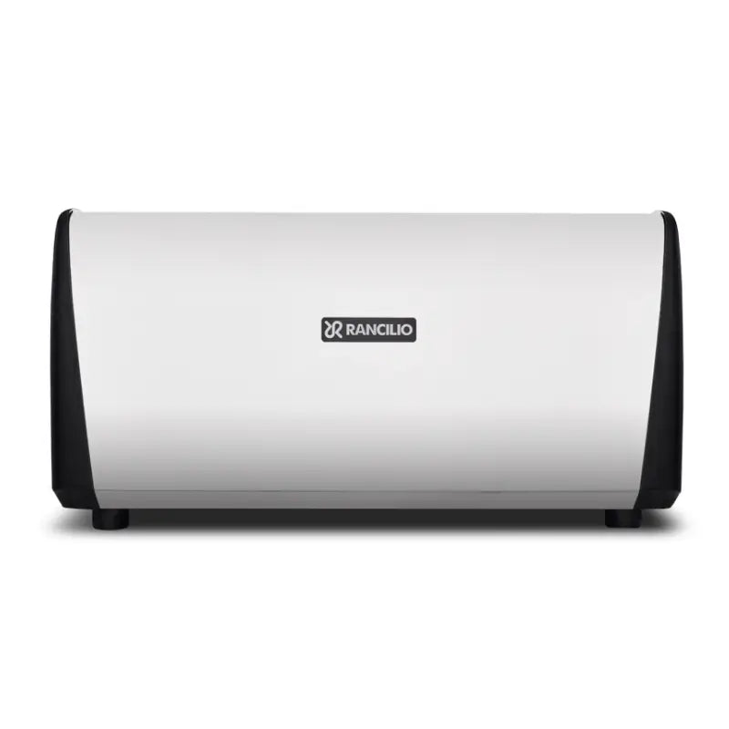 Back side view of Rancilio Classe 7 USB three group black semi-automatic espresso machine