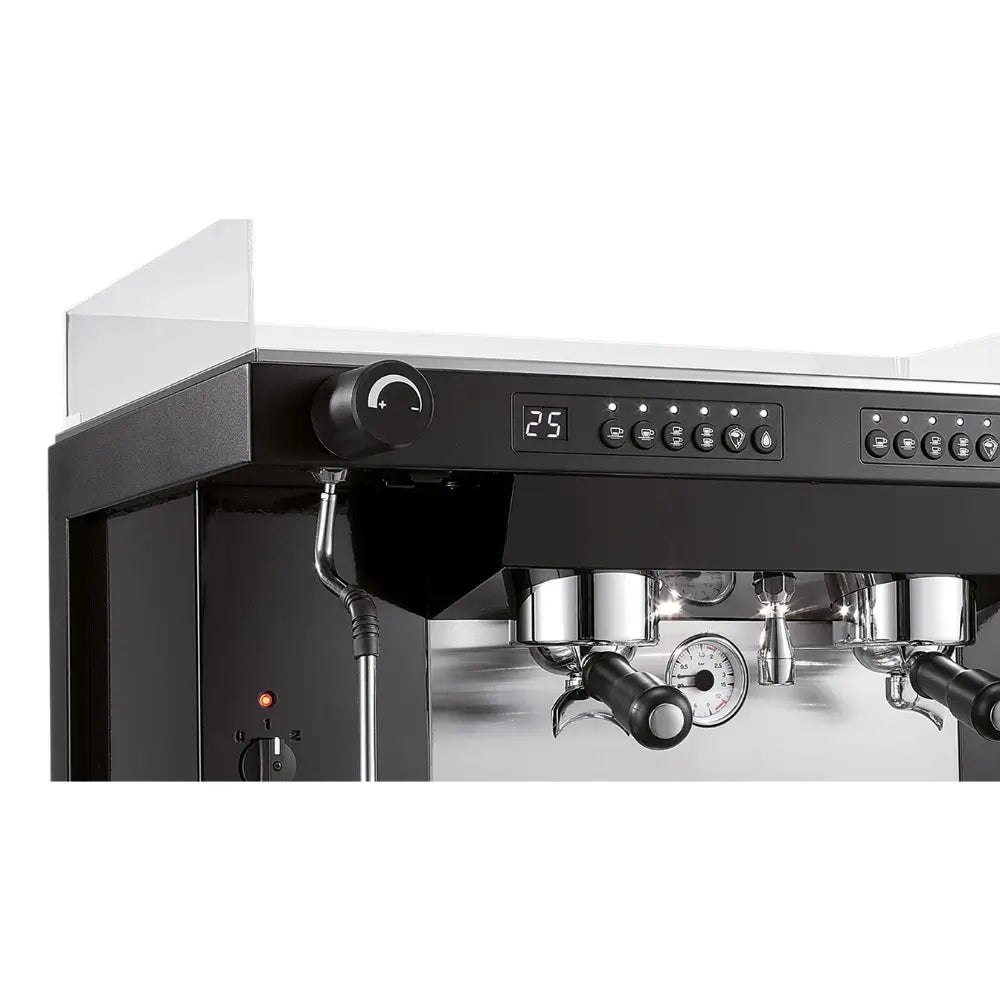 Angled view of the right side of the Sanremo Zoe Competition, highlighting the rotary steam valve and steam wand.