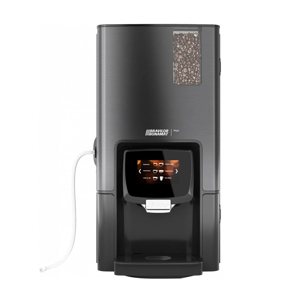 Bravilor Sego 12L Fresh Milk Bean to Cup Coffee & Espresso Machine with 2x Instant Canisters