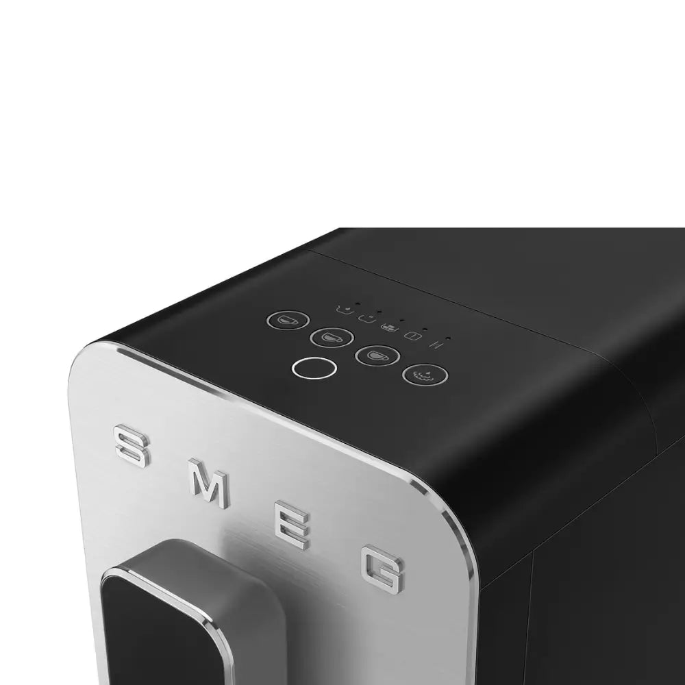 Close-up of the one-touch beverage icons and controls on the top panel of the SMEG BCC12.