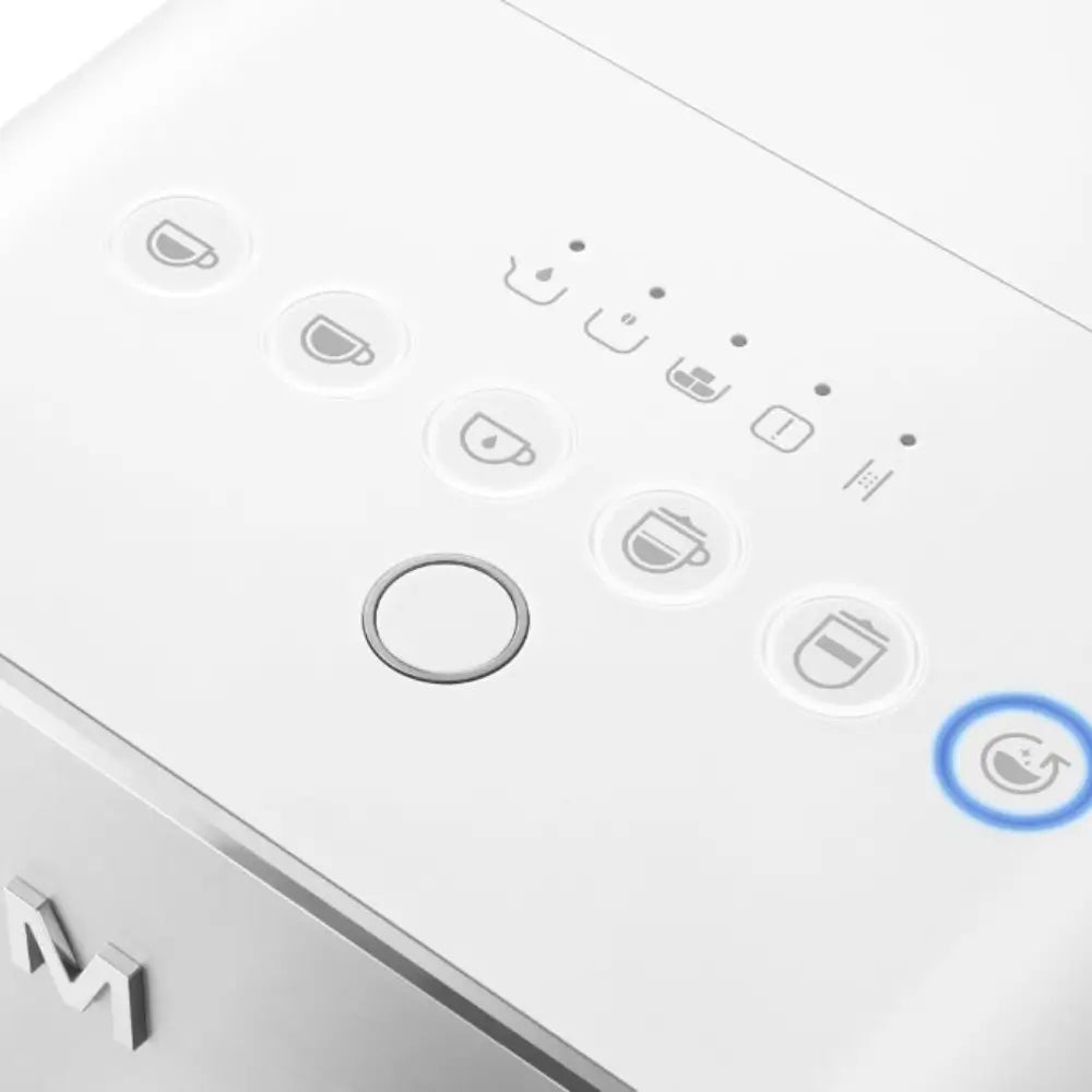 Close-up of the top control panel, showing the one-touch beverage icons and auto-clean function on the BCC13.